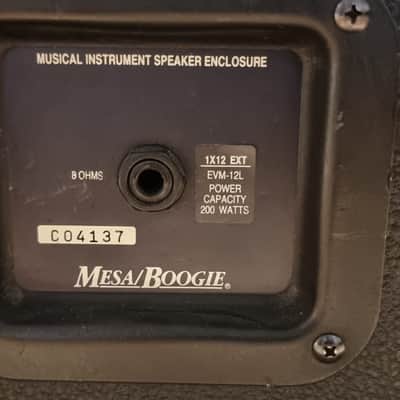Vintage Mesa Boogie 1x12 200w Electrovoice Black Shadow Guitar Speaker 112 cab EV image 14