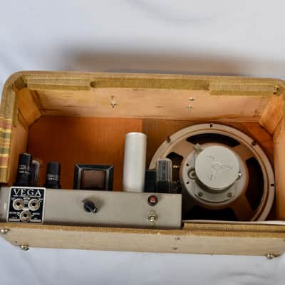 Vintage Vega Model 112 Tube Amplifier – Serviced, Original Speaker, 1940's image 14