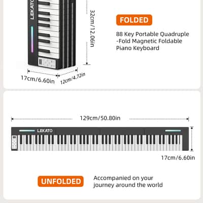 LEKATO 88 Key Quadruple-purpose Piano Keyboard Magnetic Keyboard with Pedal image 6