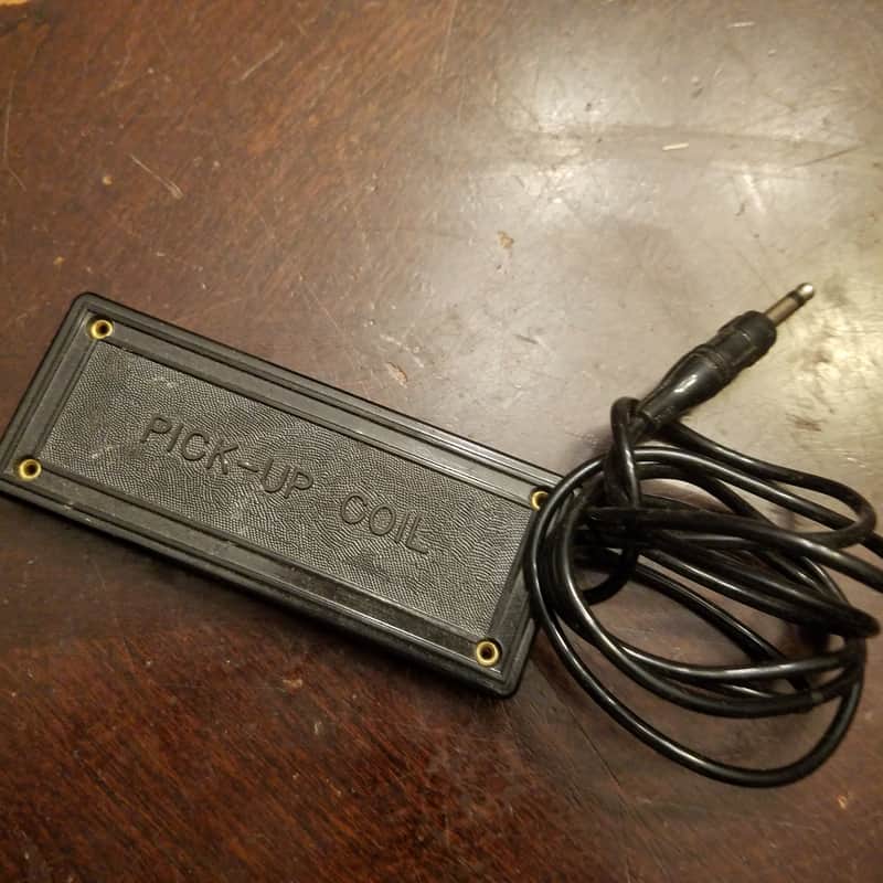 Japan vintage rare pickup coil PICK-UP 874 Ohm 1/8" aux plug 1960s - black wrinkled image 1