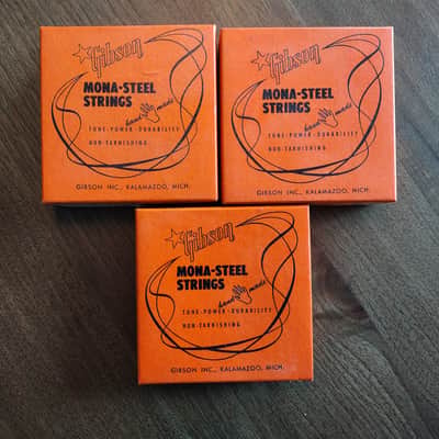Gibson lot of 3 Vintage Orange box Electric Guitar Strings 1950s/60s imagen 6