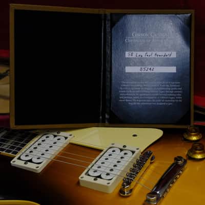 Gibson Custom 1958 Les Paul Standard Reissue Carmelita Carve VOS Electric Guitar - Faded Tobacco image 13