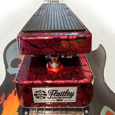 Flattley Wah Pedal 10th Anniversary Edition - Red Paisley Skulls image 6