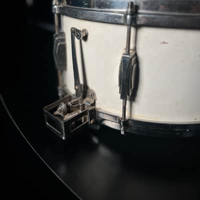 Vintage 1936 Ludwig & Ludwig 6.5x14" Super Solid 1ply Maple Snare Drum in White Duco & Nickel Plated Hardware image 4
