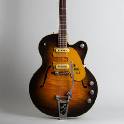Mosrite  /Gretsch Country Gentleman Custom Thinline Hollow Body Electric Guitar,  c. 1959, period black hard shell case. image 1