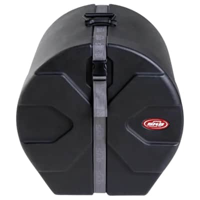 SKB 16" x 16" Floor Tom Case with Padded Interior, D-Shaped Drum Design, and Molded in Feet for Upright Positioning and Stability, Black image 1