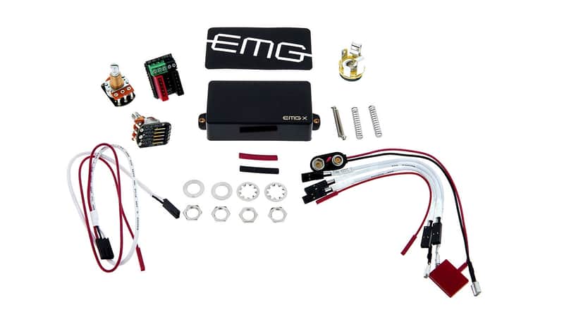 EMG 85X Active Humbucker Pickup~19mm Long Shaft Pots~Solderless Kit~Black~Alnico V~USA~New image 1