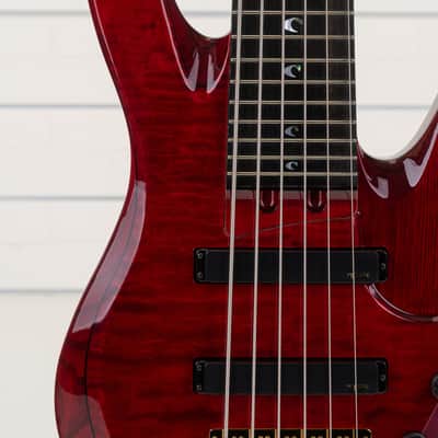 Yamaha TRBJP2 John Patitucci Signature 6-String Bass Guitar, Ebony Fingerboard, Trans Dark Red image 14