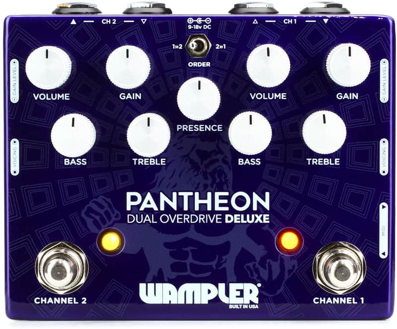 Wampler Pantheon Deluxe Dual Overdrive Pedal with MIDI image 1