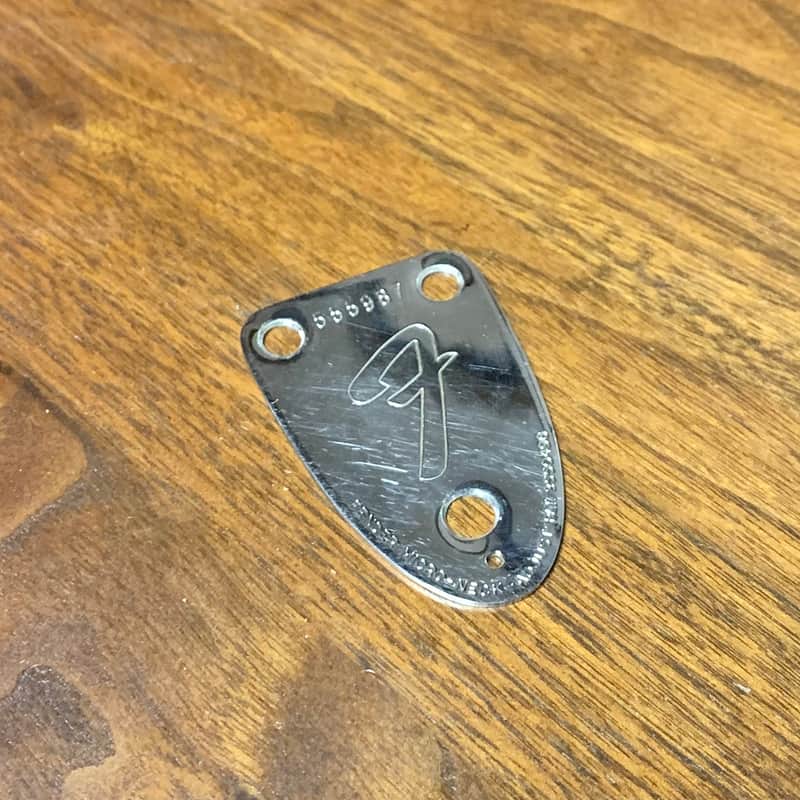 Fender Neck plate 1975 Chrome stratocaster telecaster deluxe custom thinline image 1