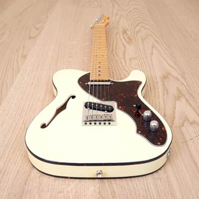 2000 Fender Telecaster Thinline USA Ash Body Olympic White Double Bound w/ Case, Lollar Pickups image 10