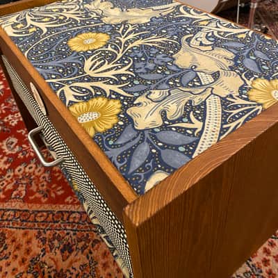 Heavy Seas Amp Riser/ Pedalboard storage for studio - Golden Ash / Sea Weed Morris Fabric image 12