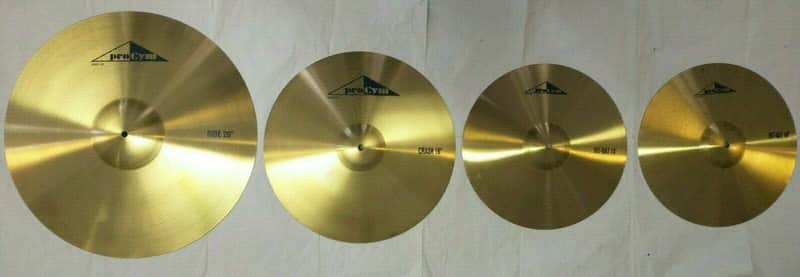 Pro Cym BECKENSATZ by Spizzichino Brass 20" Ride,16" Crash, 14"Hi-Hat für Einsteiger! Very Rare! image 1