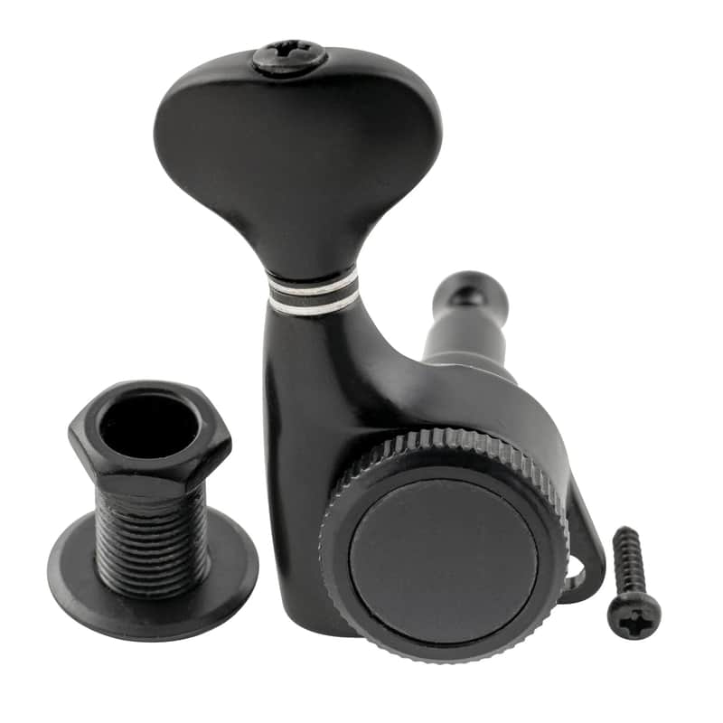 Brio 6-in-Line Locking Tuners – 18:1 Ratio with G-Style Buttons - Black Finish image 1