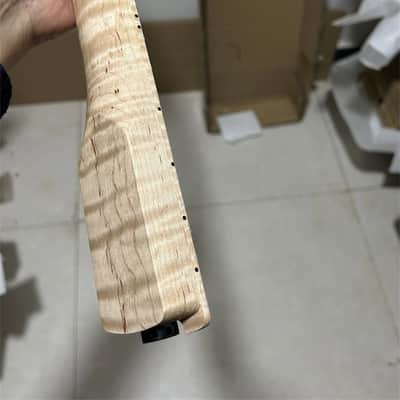 Matte 22Fret Flame Maple Electric guitar neck part 25.5inch wheel truss image 6