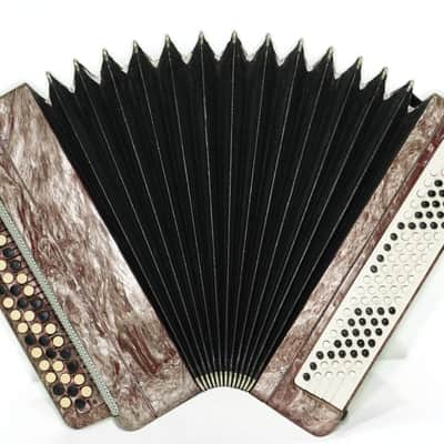 Russian Bayan Tulskiy, 3 Row Tula Chromatic Button Accordion, Vintage Music Box B System, New Straps and Soft Case, 2746 image 3
