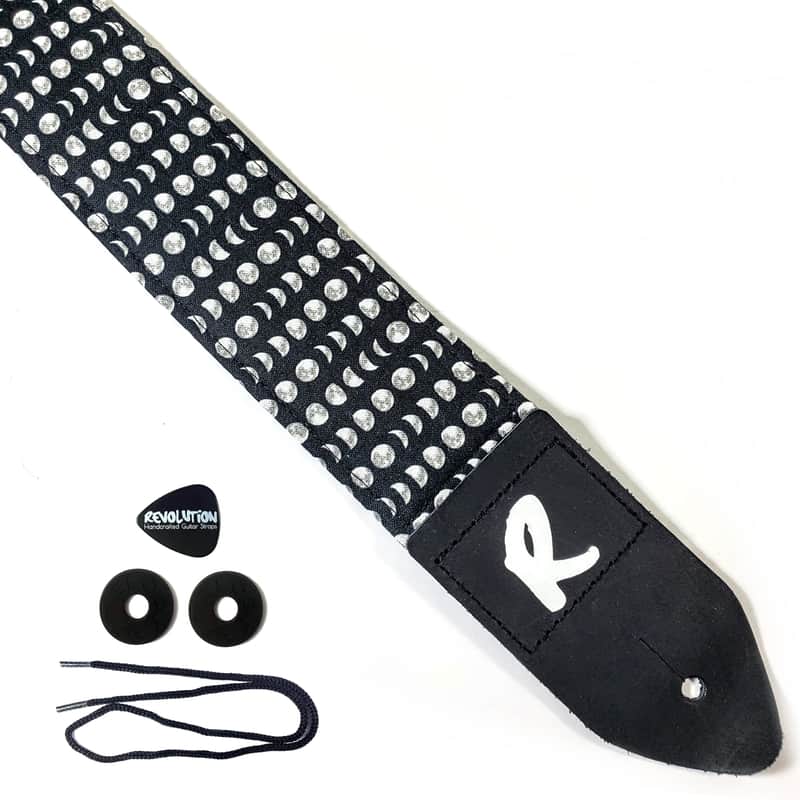 Moon Phases Guitar Strap-Phases of the Moon Guitar Strap -Moon Guitar Strap- Double Padded - Universal Guitar Strap image 1