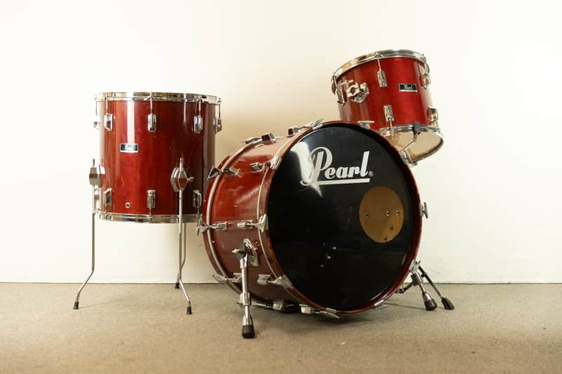 1980s Pearl All-Maple "MLX" Rosewood Lacquer Drum Set image 1