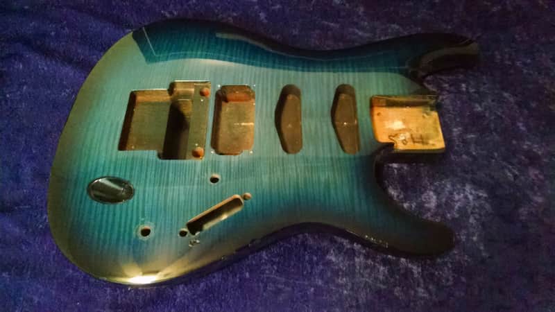 1991 Ibanez USA Custom S Saber Body Blue Mahogany Flamed maple image 1