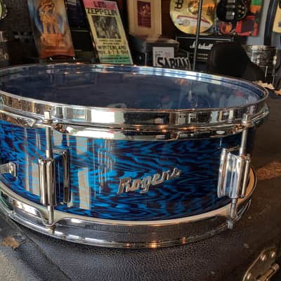 Roger’s Luxor Script 1967 Snare -5 x 14- Blue Agate - #731 image 2