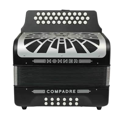Hohner Compadre FBbEb 3-Row Diatonic Accordion - Black w/ Gig Bag image 4