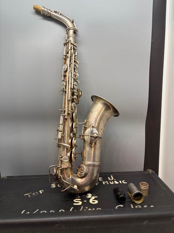 Vintage Pre War Conn New Wonder Alto Saxophone Silver with Gold Wash Bell 1922-23 image 1