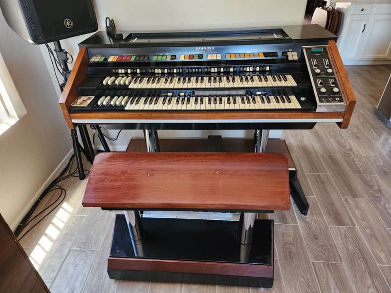 Rare, Vintage (1971) Hammond X66 with 2 Matching tone cabinets, cables, pedals and bench. image 1