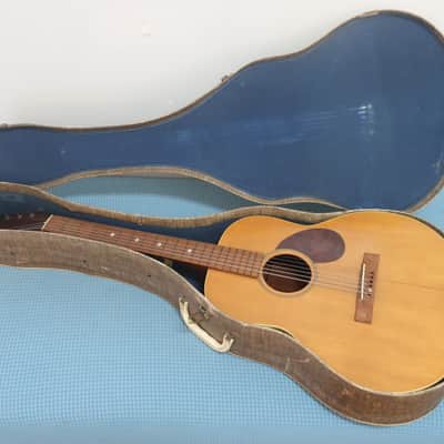 Vintage 1940s Regal Junior Jumbo Flattop Acoustic Guitar Project High Action & Chipped Kluson Tuner Buttons Lots Of Protentional Rare Original Chipboard Case & Case Candy image 2