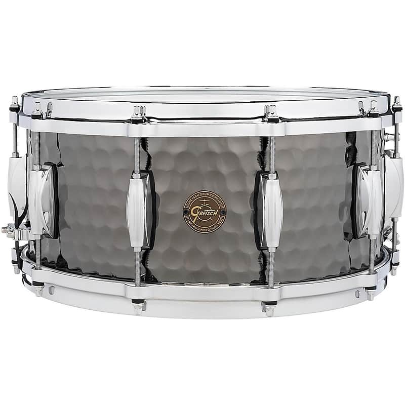 Gretsch S1-6514-BSH Full Range Series Hammered Steel 6.5x14" Snare Drum image 1