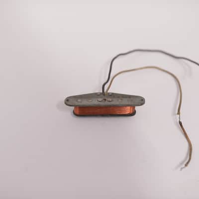 1968-1969 Vintage Fender Stratocaster Middle Neck Pickup Gray-Bottom Staggered-Pole Cloth-Wire Nonworking 1960's image 6