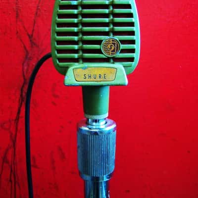 Vintage 1950's Shure 510C controlled reluctance microphone High Z w Atlas DS7 stand 410 510 prop display repair image 3