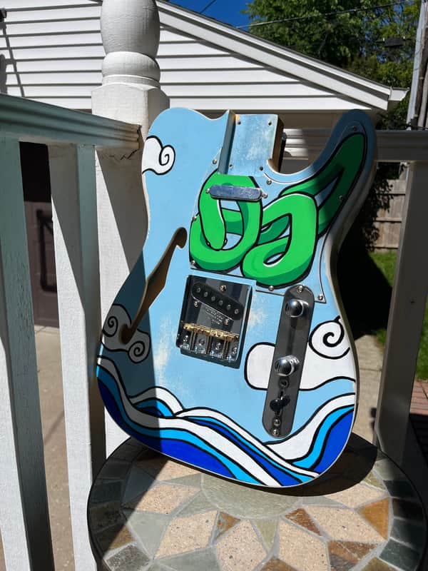 Custom Hand Painted Telecaster Thinline Body with Neck image 1