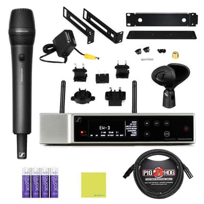 Mint Liquid Audio Sennheiser EW-D 835-S Set (R4-9) All-in-one Wireless Microphone System Bundle w/Pig Hog PHM10 8mm Mic Cable, 4-Pack Blucoil AA Batteries Polishing Cloth image 1