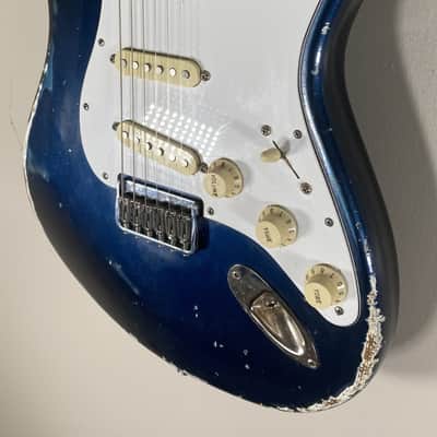 1983 E-Series USA Fender Stratocaster Neck  Hardtail MJT Lake Placid Blue Pine Body image 2