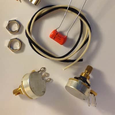 Wiring Harness Kit For P Bass 500k CTS 450G Knurled Pots .033uf 225P Orange Drop Cap image 2