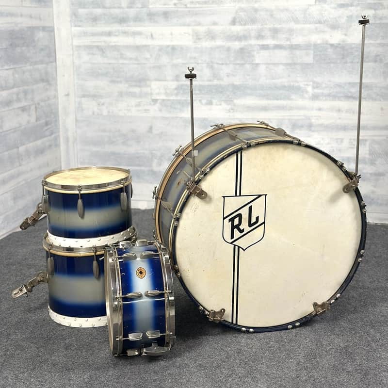 Used Vintage Slingerland Radio King 4pc Drum Set Blue Duco - Good image 1