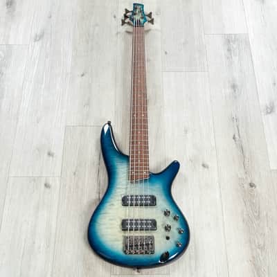 Ibanez SR Standard SR405EQM 5-String Bass, Quilted Maple Top, Stained Cosmic Blue Starburst image 3