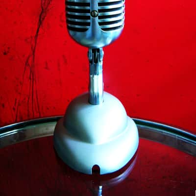 Vintage 1940's Shure 55 / 55S dynamic microphone satin chrome w S-36 desk stand Elvis 55S # 8 image 10