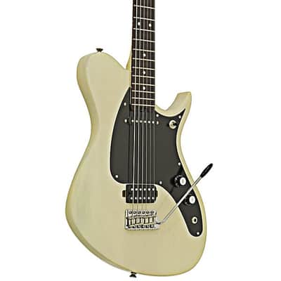 Aria Elect Baritone Gtr-See Through Vintage White image 3
