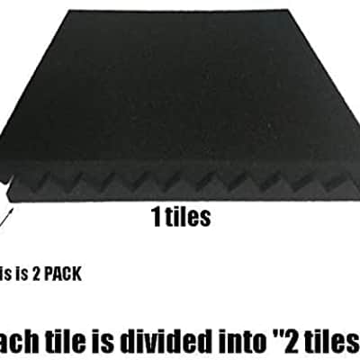 48 MEGA Pack Black Purple 1" x 12" x 12" Acoustic Wedge Studio Foam Sound Absorption Wall Panels image 3