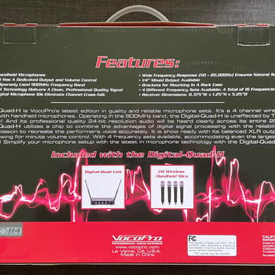 VocoPro Digital-Quad-H1 Four-Channel UHF Wireless Handheld Microphone System (902 to 910.7 MHz) image 5