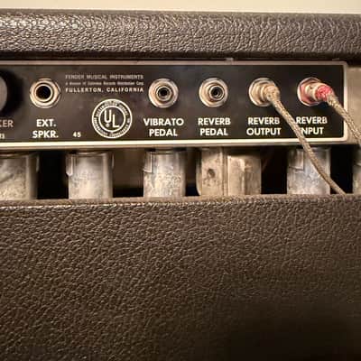 1965 Fender Deluxe Reverb 2-Channel 22-Watt 1x12" Guitar Combo Blackface Vintage with Anvil Flight Case image 6