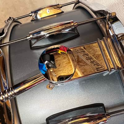(MINT) Gretsch 6.5" x 14" Brooklyn Snare Drum - Satin Ice Blue Metallic image 3