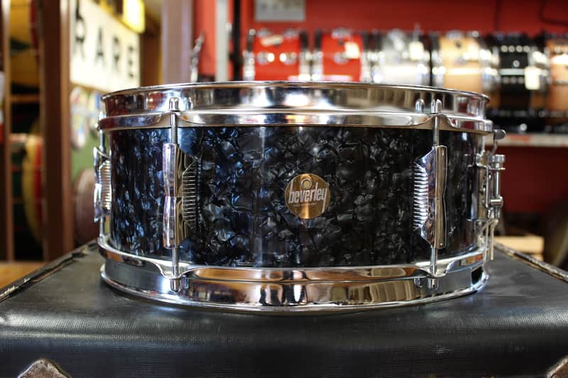 1960s Beverley 5x14 Snare Drum in Black Diamond Pearl image 1