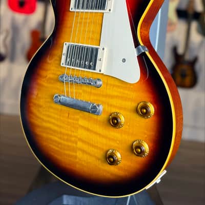 Vintage 2002 Gibson Custom Shop Les Paul Standard 1958 R8 Historic Reissue - 58 Bourbon Burst - Flame Maple Top - GOOD WOOD ERA image 7