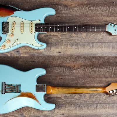 MyDream Partcaster Custom Built - Sonic Blue over Sunburst John Mayer image 2