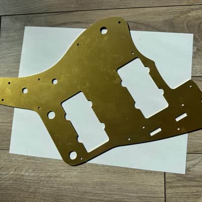 62 Fender Jazzmaster  pickguard USA Hole pattern Relic / Aged  Gold Anodized 59 60  Aluminum 58 RI image 3