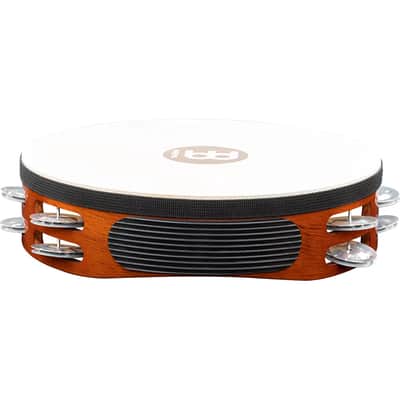 Meinl Traditional Wood Tambourine Goatskin 2 rows aluminum 10in image 4