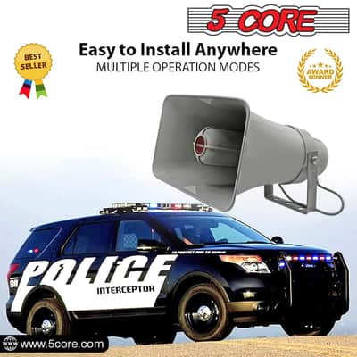 5 CORE 10 x 6 Inch PA Speaker System Outdoor Loudspeaker System 20W Power Horns Waterproof Weatherproof 8 Ohm PA Speaker for Ice Cream Truck Car-1 PC image 18