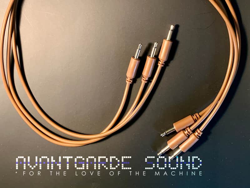 • LONG! 3-pack BROWN ~27"/69cm • SD69 Eurorack Patch Cables, StevenDonziger Series • Avantgarde Sound image 1